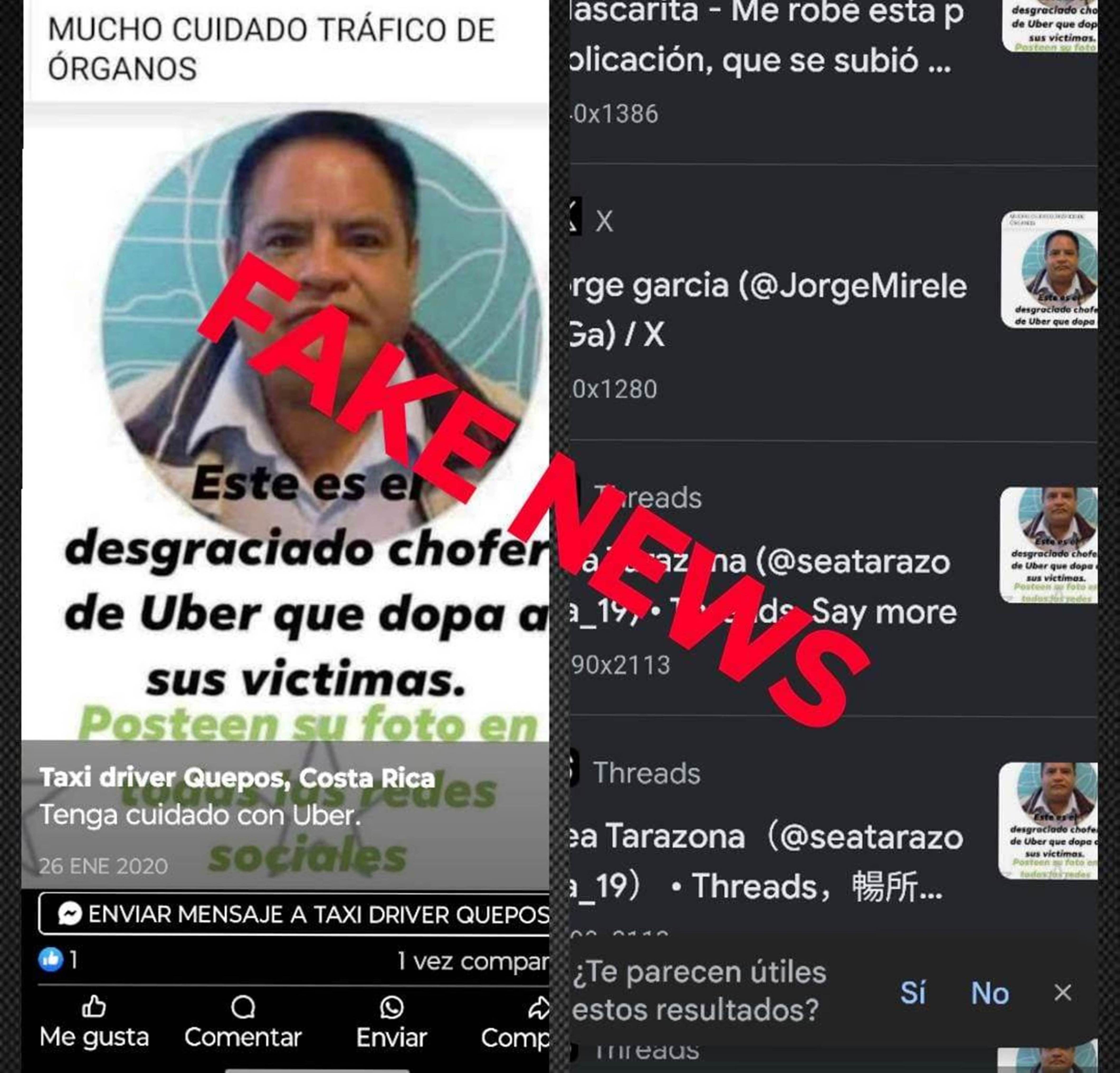 Fake news: desestiman publicación viral sobre supuesto Uber que dopa a personas 